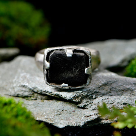 The Ancient Silver Dark Stone Ring - Antique Jewellers