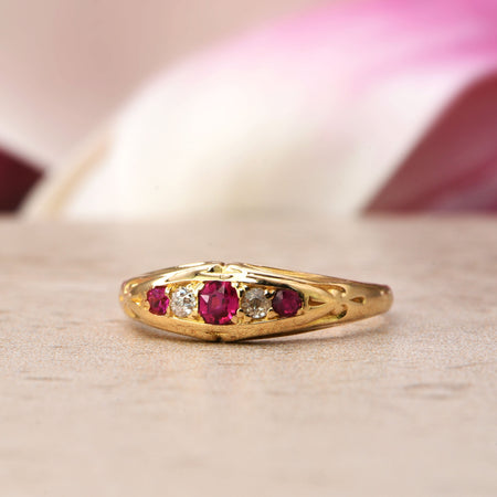 The Antique Turn Of The Century Diamond and Ruby Ring - Antique Jewellers