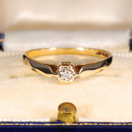 The Vintage 1987 Single Cut Diamond Illusion Set Ring
