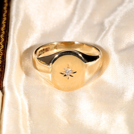 The Vintage 1979 Diamond Star Signet Ring