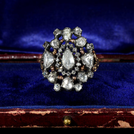The Antique Georgian Rose Cut Diamond Exquisite Ring - Antique Jewellers