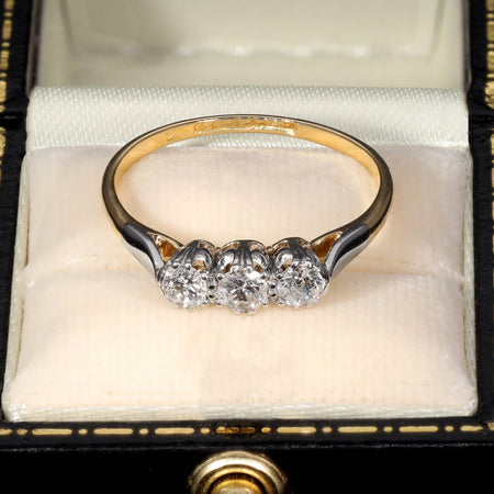 The Vintage Brilliant Cut Diamond Classic Trio Ring - Antique Jewellers