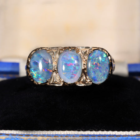 The Vintage 1989 Opal Triplets Romance Ring