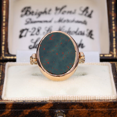 The Antique 1921 Bloodstone and Carnelian Fob Swivel Ring
