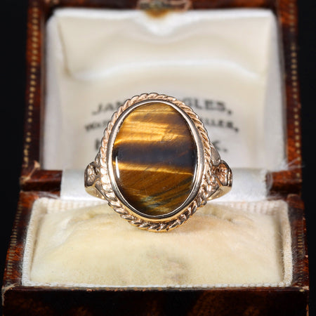 The Vintage Tiger's Eye 9ct Gold Luminous Ring