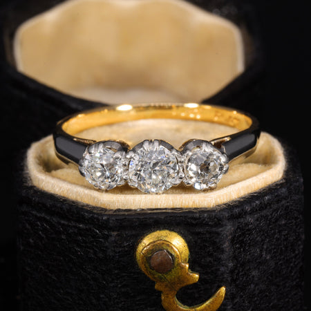 The Vintage Old Cut Diamond Trio Incredible Ring