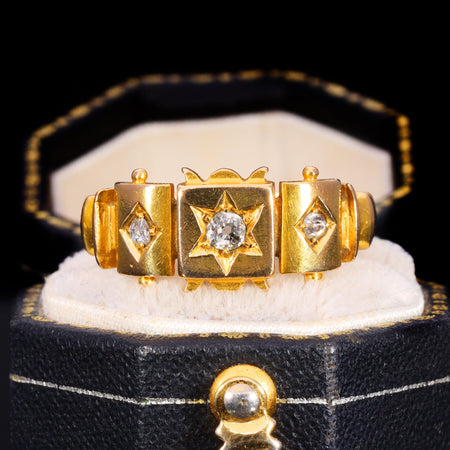 The Antique Victorian Three Star Set Diamond Ring