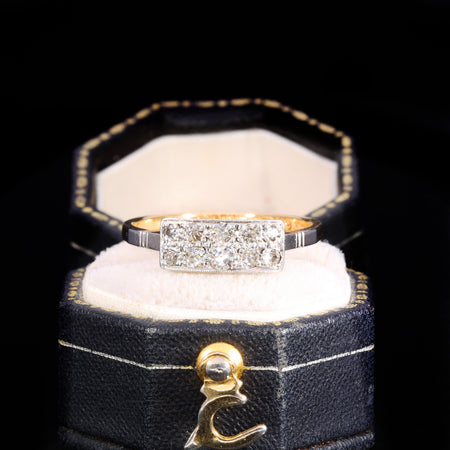 The Antique Art Deco Ten Diamond Plaque Ring
