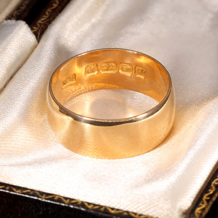 The Antique 1915 22ct Gold Wide Band Wedding Ring