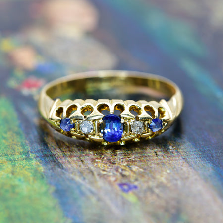 The Antique 1918 Sapphire and Diamond Ring - Antique Jewellers