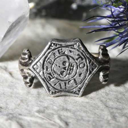 The Ancient Post-Medieval 'Die To Live' Memento Mori Skull Ring - Antique Jewellers