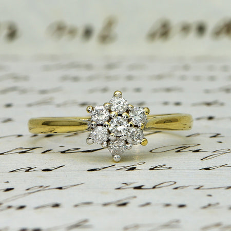 The Vintage Seven Diamond Daisy Cluster Ring - Antique Jewellers