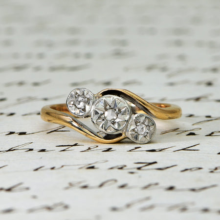 The Vintage Rosy Illusion Trio Diamond Ring - Antique Jewellers