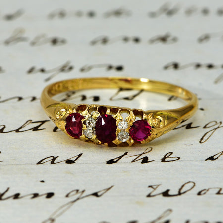 The Antique Late Victorian 1900 Ruby and Diamond Ring - Antique Jewellers
