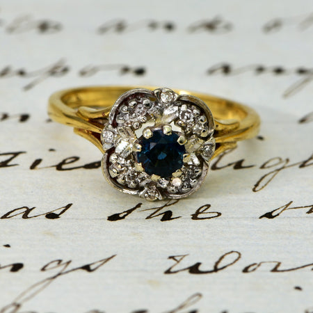 The Vintage Art Deco Style Sapphire and Diamond Ring - Antique Jewellers