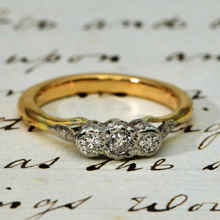 The Vintage Illusion Set Three Diamond Ring - Antique Jewellers