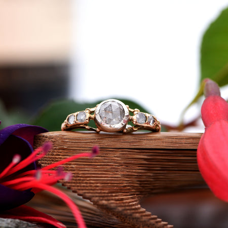 The Early 19th Century Rose Cut Feather Diamond Ring - Antique Jewellers