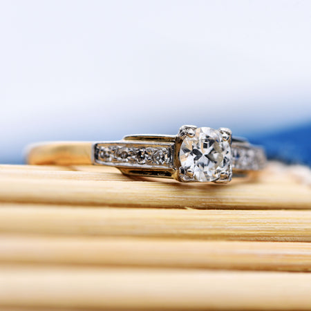 The Vintage Square Set Diamond Ring - Antique Jewellers