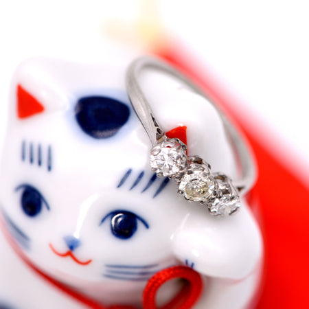The Vintage Light Trio Diamond Ring - Antique Jewellers