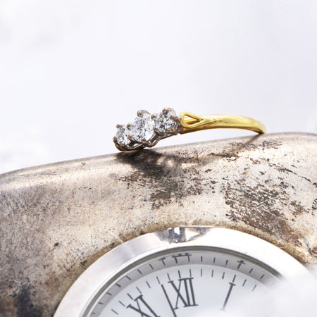 The Vintage Carved Loop Diamond Ring - Antique Jewellers