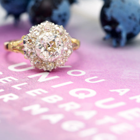 The Antique Early Victorian Standout Cluster Diamond Ring - Antique Jewellers