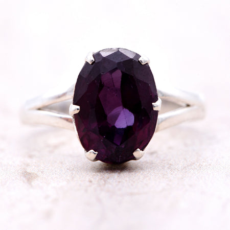 The Large Gothic Style Sapphire and Silver Engagement Ring - Antique Jewellers