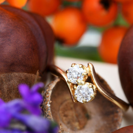 The Vintage Old European Cut Toi Et Moi Diamond Ring - Antique Jewellers