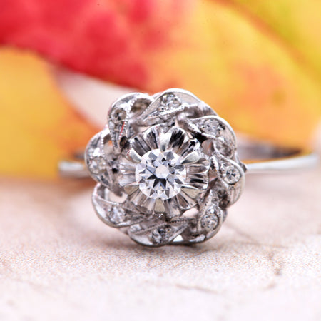 The Vintage Whorl Twist Diamond Ring - Antique Jewellers
