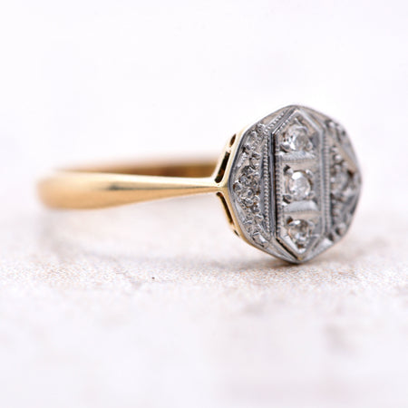 The Vintage Art Deco Circular Millegrain Diamond Ring - Antique Jewellers