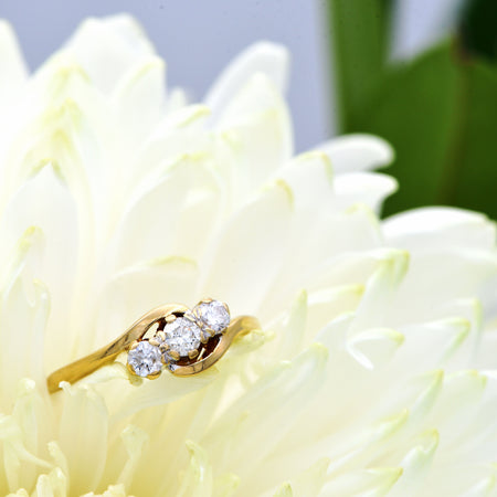 The Vintage Brilliant Three Stone Twist Ring - Antique Jewellers