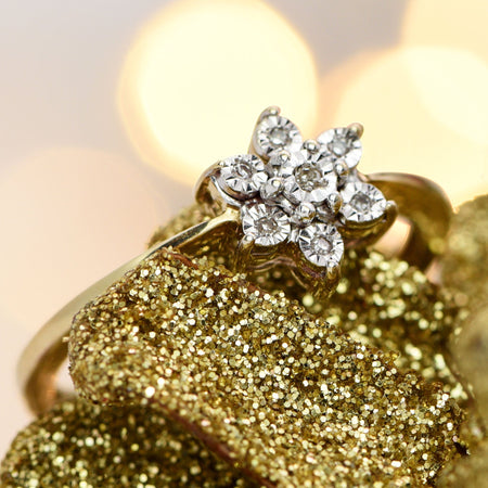 The Seven Diamond Sweet Lily Ring - Antique Jewellers