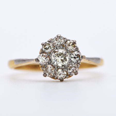 The Antique Bright Cluster Diamond Ring - Antique Jewellers