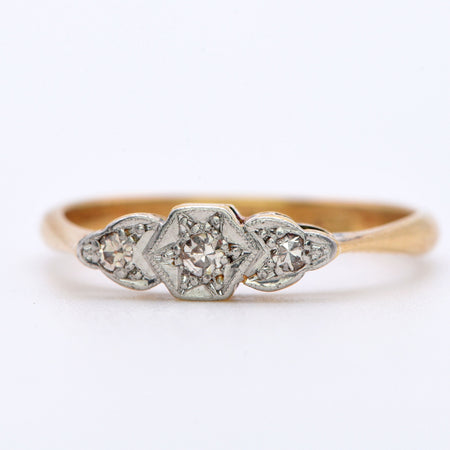 The Vintage Three Star Illusion Diamond Ring - Antique Jewellers
