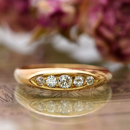 The Antique Edwardian W.H.S. Five Diamond Ring - Antique Jewellers