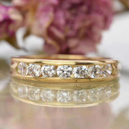 The Contemporary Seven Stone Gold Half Eternity Band - Antique Jewellers