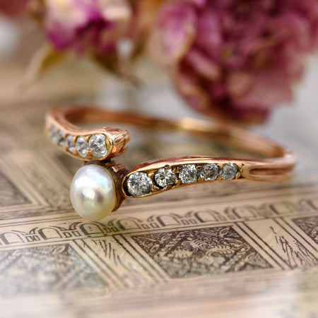 The Antique Victorian Pearl and Diamond Ring - Antique Jewellers