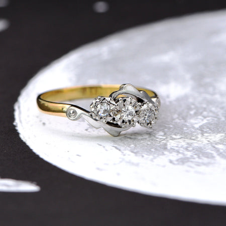 The Vintage Flowering Trilogy Diamond Ring - Antique Jewellers
