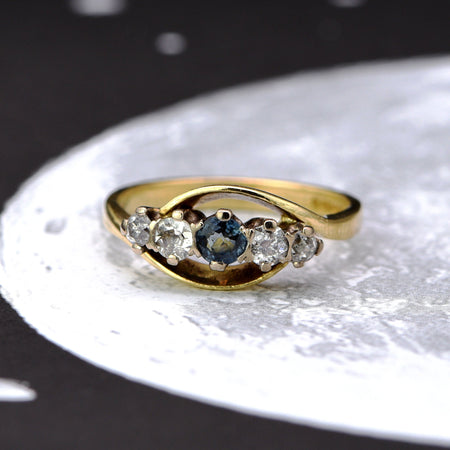 The Vintage Cornflower Blue Sapphire and Diamond Ring - Antique Jewellers