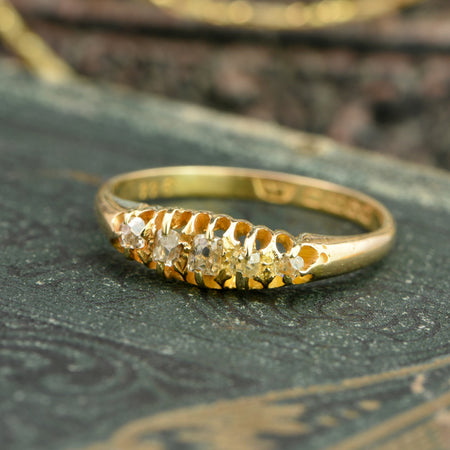 The Antique 1921 Old Cut Five Diamond Ring - Antique Jewellers