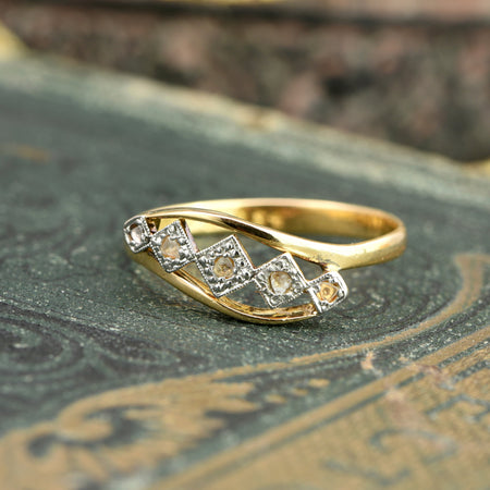 The Antique Art Deco Five Chip Diamond Ring - Antique Jewellers