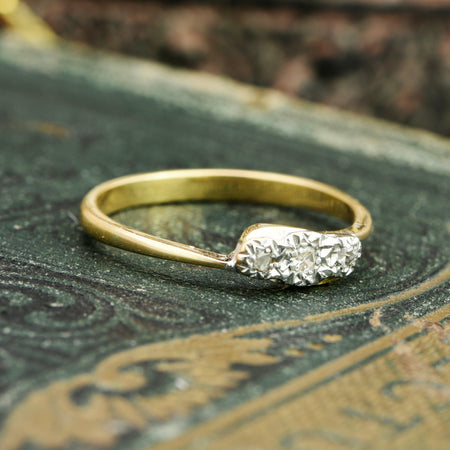 The Vintage Three Stone Illusion Set Diamond Ring - Antique Jewellers