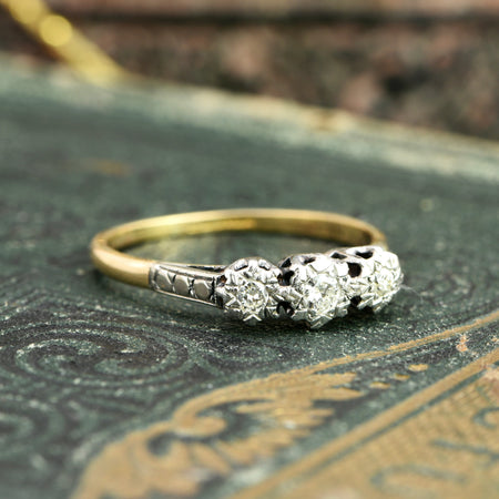 The Three Stone Illusion Set Mid Century Trio Ring - Antique Jewellers