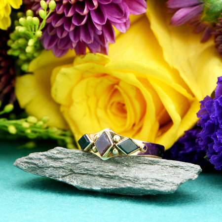The Antique Art Deco Three Moonstone Gold Ring - Antique Jewellers