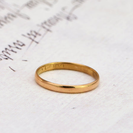 The Vintage 1927 22ct Gold Wedding Band - Antique Jewellers