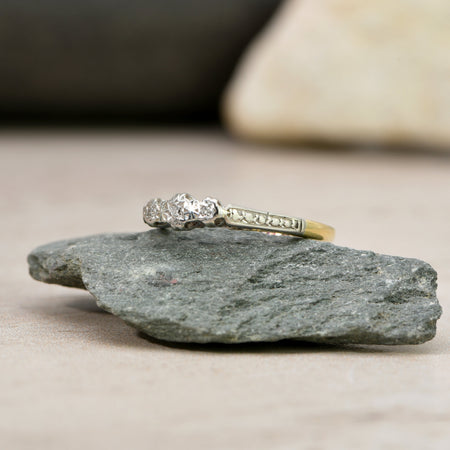 The Vintage Early 20th Century Three Diamond Ring - Antique Jewellers