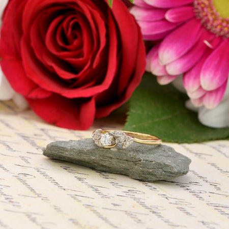 The Vintage Brilliant Cut Foliate Diamond Ring - Antique Jewellers