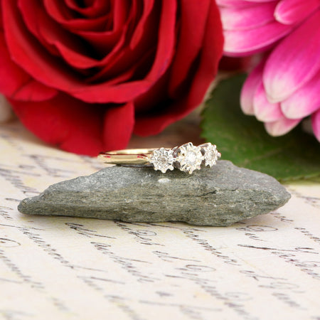 The Vintage 1978 Cathedral Set Three Diamond Ring - Antique Jewellers