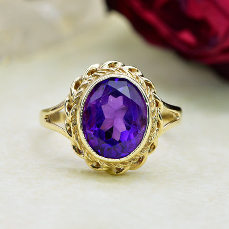 The Vintage 1984 Amethyst Rope Ring - Antique Jewellers