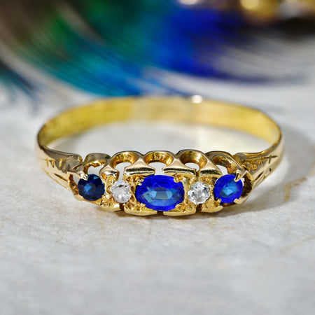 The Antique 1911 Garnet, Sapphire and Coloured Stones Ring - Antique Jewellers