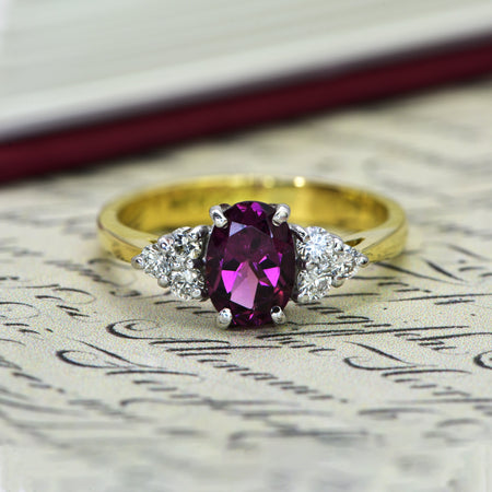 The Vintage 1997 Pink Sapphire and Diamond Ring - Antique Jewellers